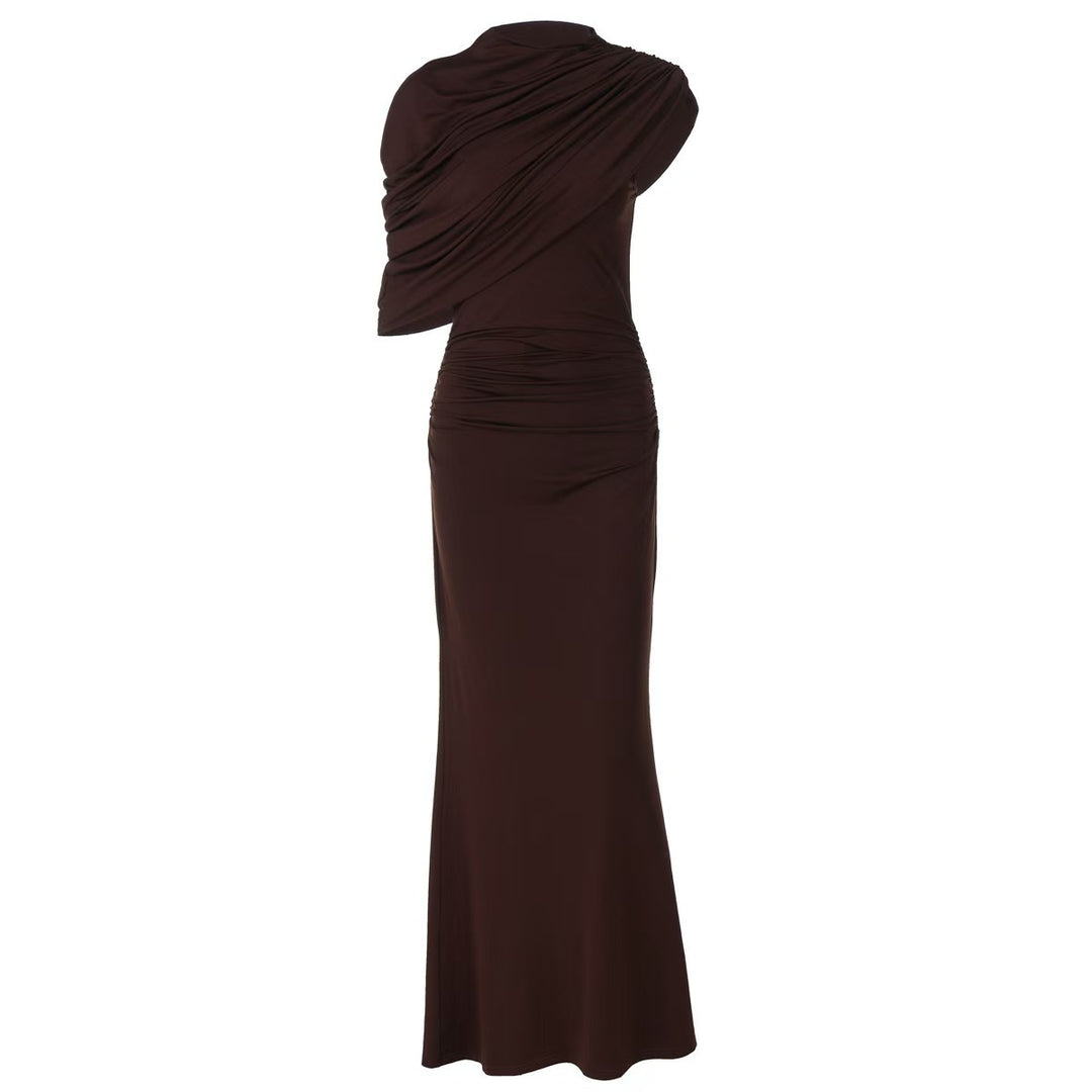 Damen Elegantes Maxikleid mit asymmetrischen Drapierungen und figurschmeichelndem Schnitt Echo Archiv
