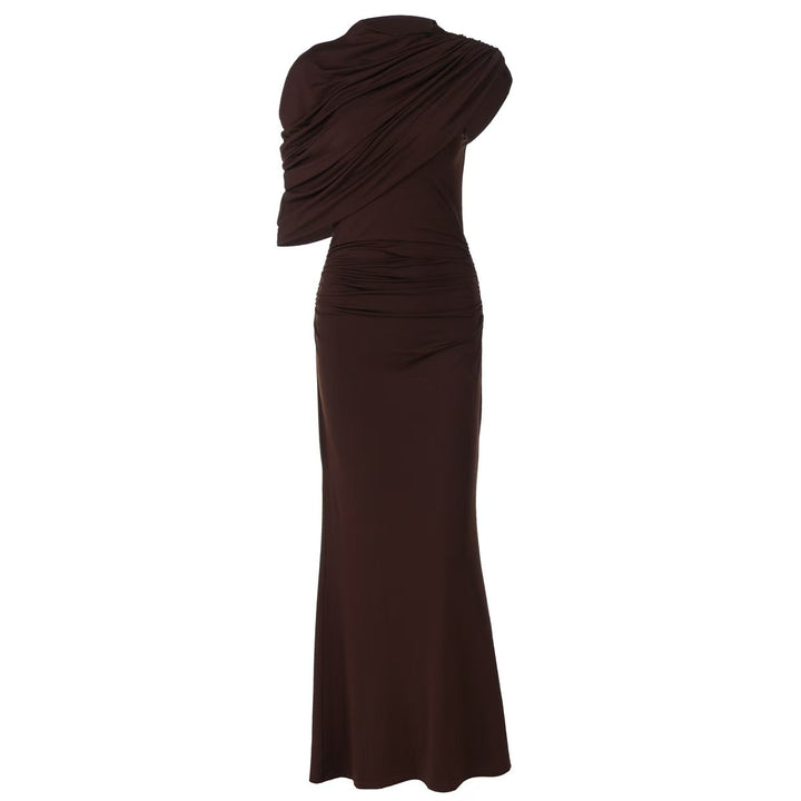 Damen Elegantes Maxikleid mit asymmetrischen Drapierungen und figurschmeichelndem Schnitt Echo Archiv