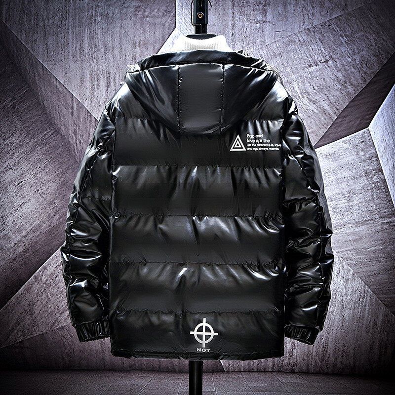 Herren glanzende steppjacke mit Kapuze und thermoisolierter Füllung Echoarchiv
