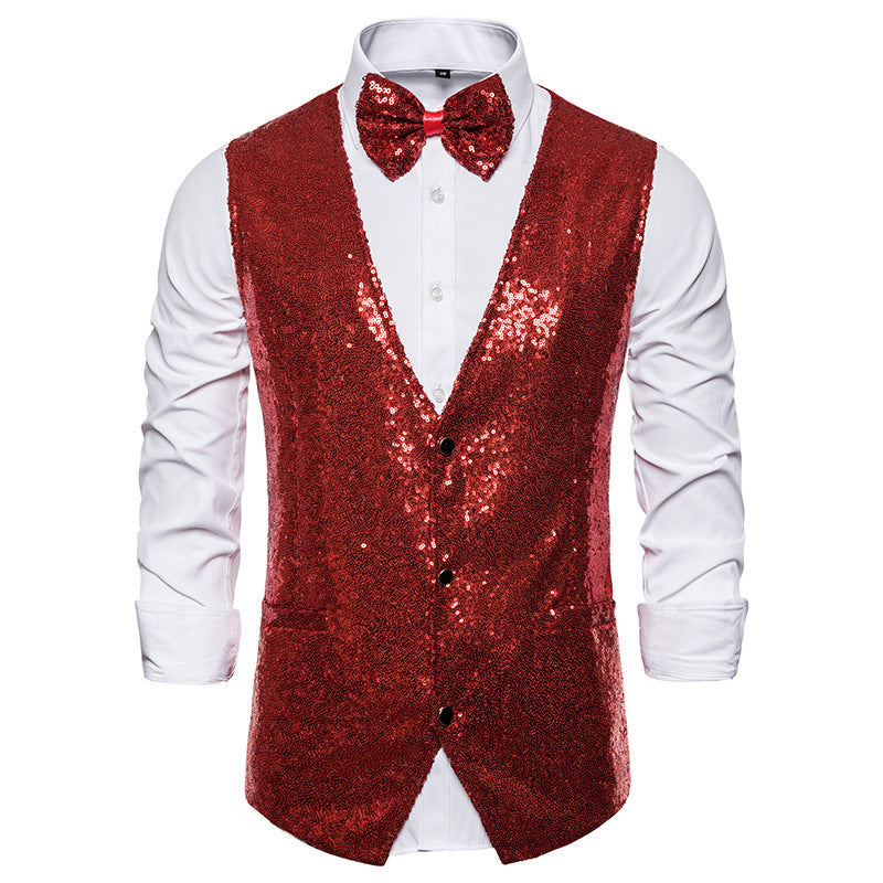 Herren eleganter Paillettenblazer mit passendem Fliege Echoarchiv