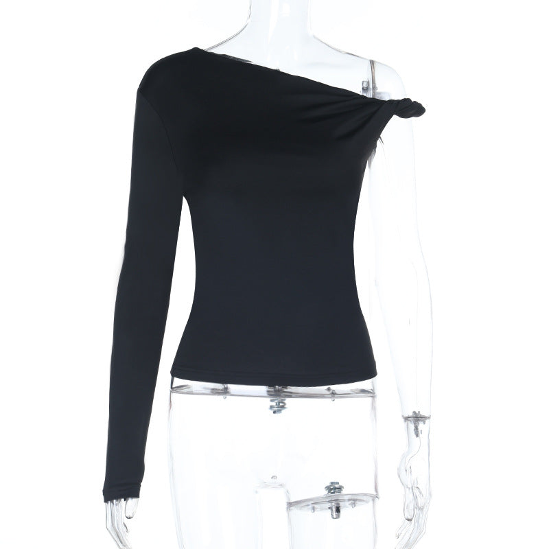 Damen asymmetrisches Langarmoberteil mit schulterfreiem Design Echo Archiv