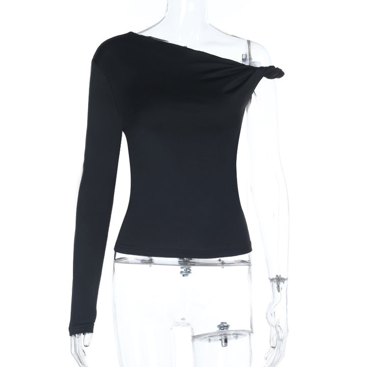 Damen asymmetrisches Langarmoberteil mit schulterfreiem Design Echo Archiv
