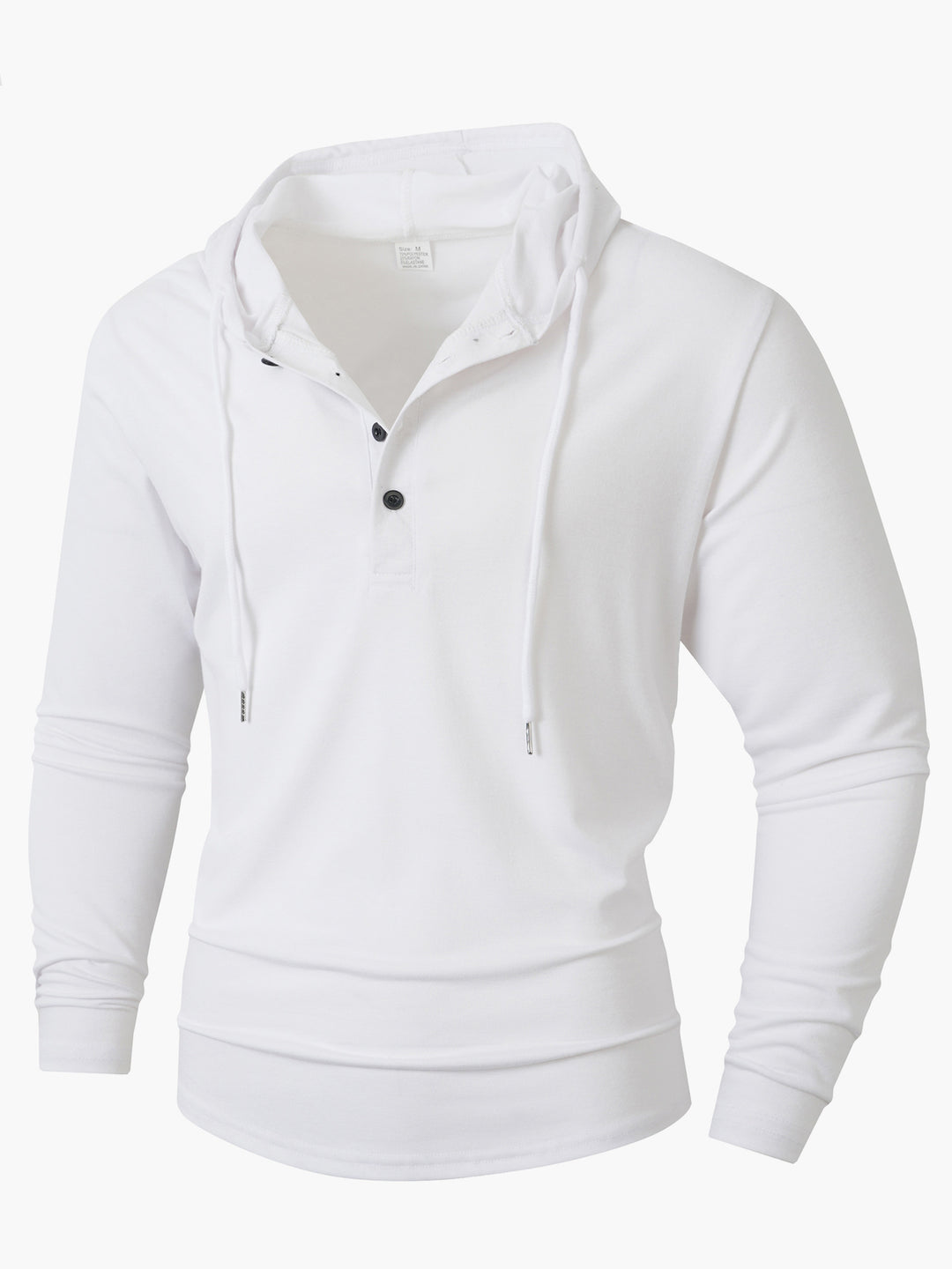 Herren Hoodie mit knöpfbarem Kragen und Kordelzug Echoarchiv