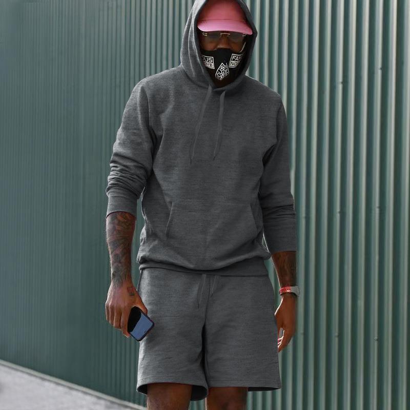 Echoarchiv Herren Hoodie-Shorts-Set mit Kängurutasche