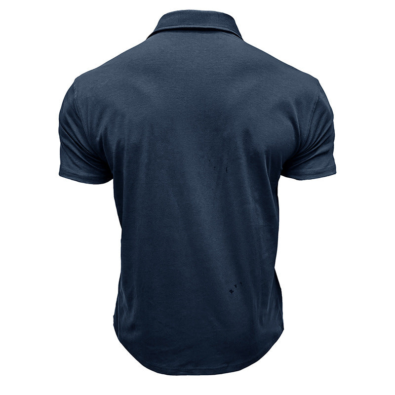 Herren Poloshirt mit modischem Stehkragen und praktischer Brusttasche Echoarchiv