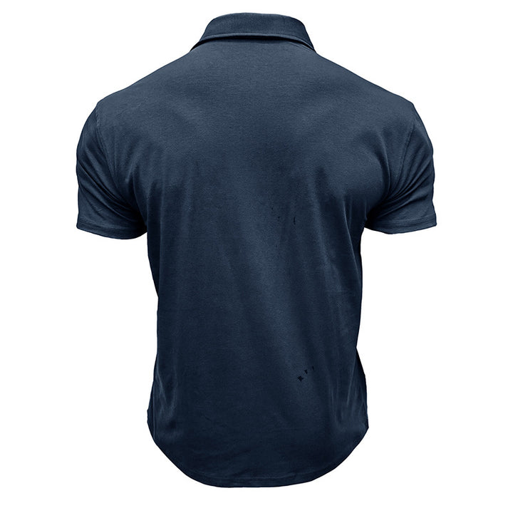 Herren Poloshirt mit modischem Stehkragen und praktischer Brusttasche Echoarchiv