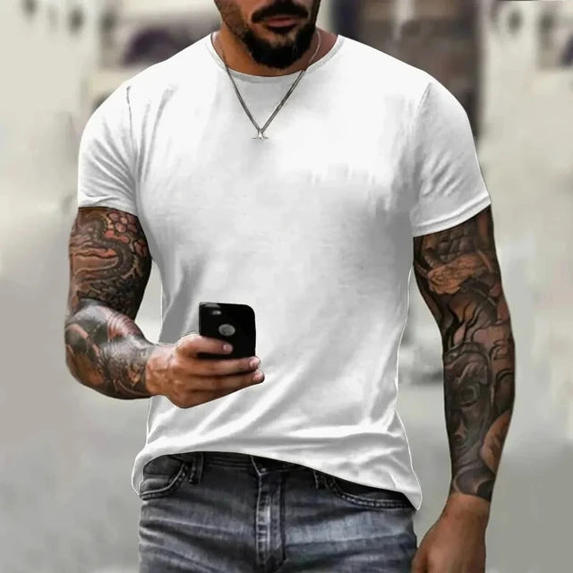 Herren Klassisches Baumwoll-T-Shirt mit Rundhalsausschnitt Echoarchiv