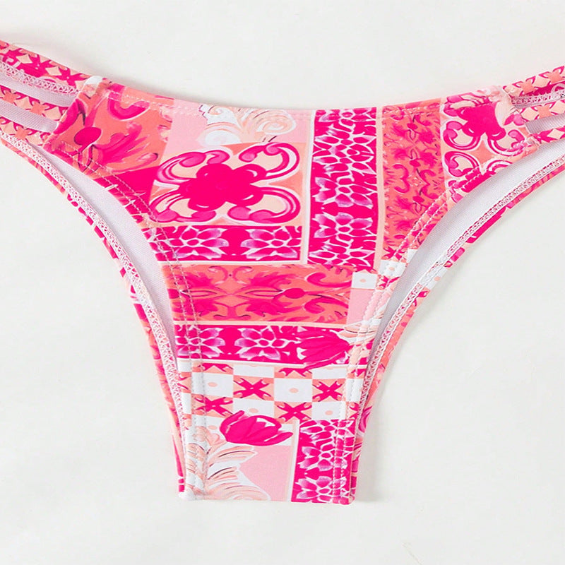 Damen Bandeau-Bikini mit modischem Patchwork-Design Echo Archiv