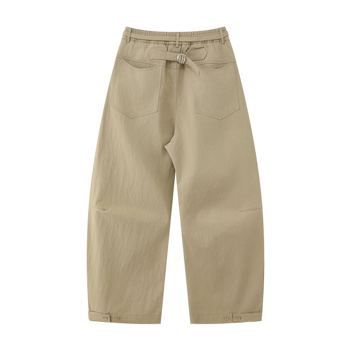 Damen Weite Culotte-Hose mit hohem Bund, Kellerfalten und Kordelzug Echoarchiv