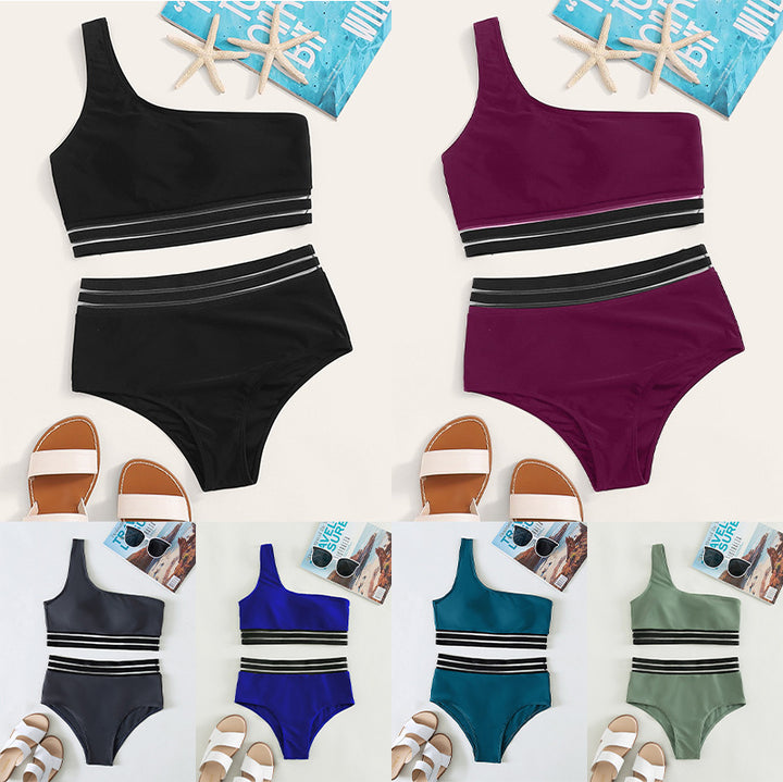 Damen asymmetrisches Bikini-Set mit elastischen Bändern Echo Archiv