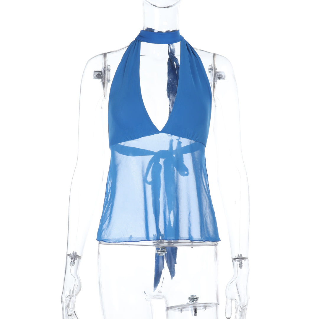 Damen Halterneck-Oberteil mit transparentem Design Echo Archiv