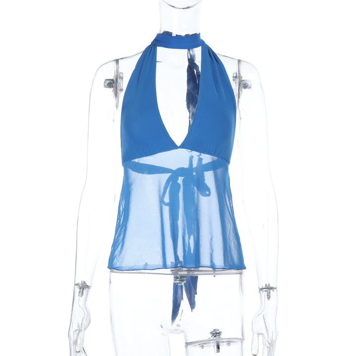 Damen Halterneck-Oberteil mit transparentem Design Echo Archiv