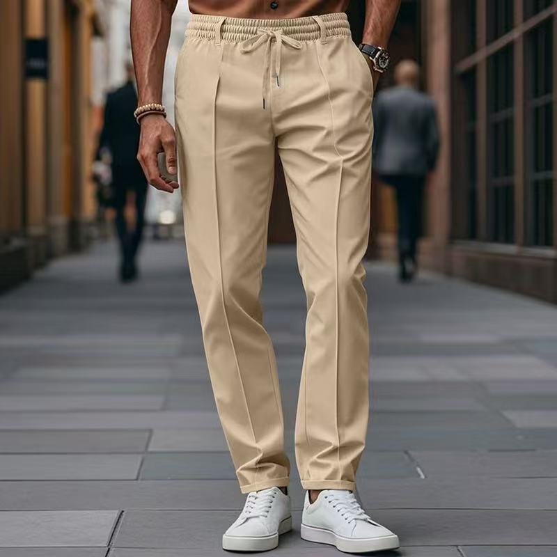 Herren elegante Freizeit-Hose mit elastischem Bund und seitlichen Eingrifftaschen Echoarchiv