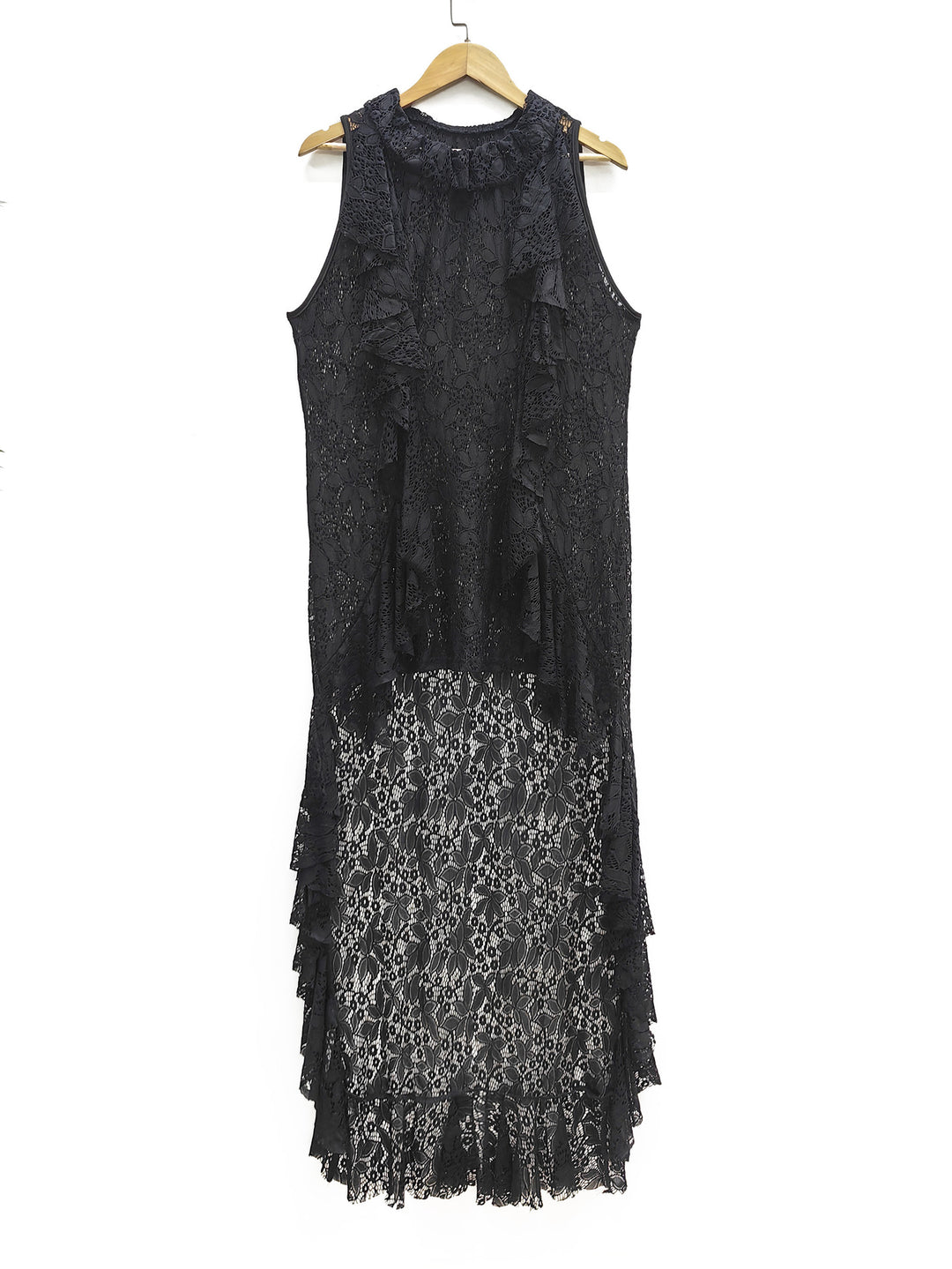 Damen elegantes Spitzenkleid mit Rüschendetails Echo Archiv