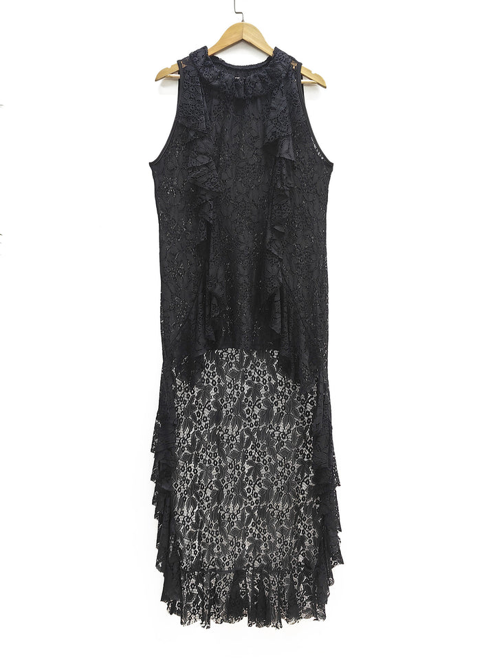 Damen elegantes Spitzenkleid mit Rüschendetails Echo Archiv