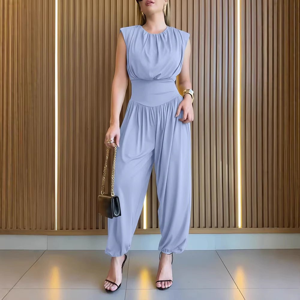 Damen modischer Jumpsuit mit elastischem Taillenbund und innovativem Schnitt Echo Archiv