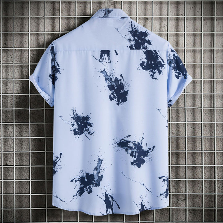 Herren Kurzarmhemd mit kreativem Farbspritz-design Echoarchiv