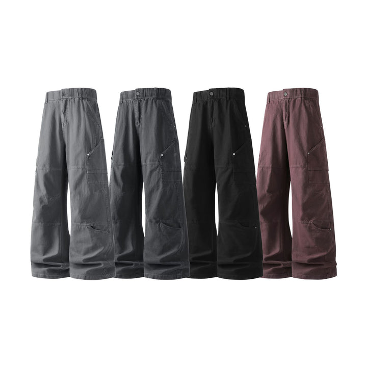 Damen Weite Utility-Cargo-Hose mit elastischem Bund, Multifunktionstaschen und Workwear-Details Echo Archiv