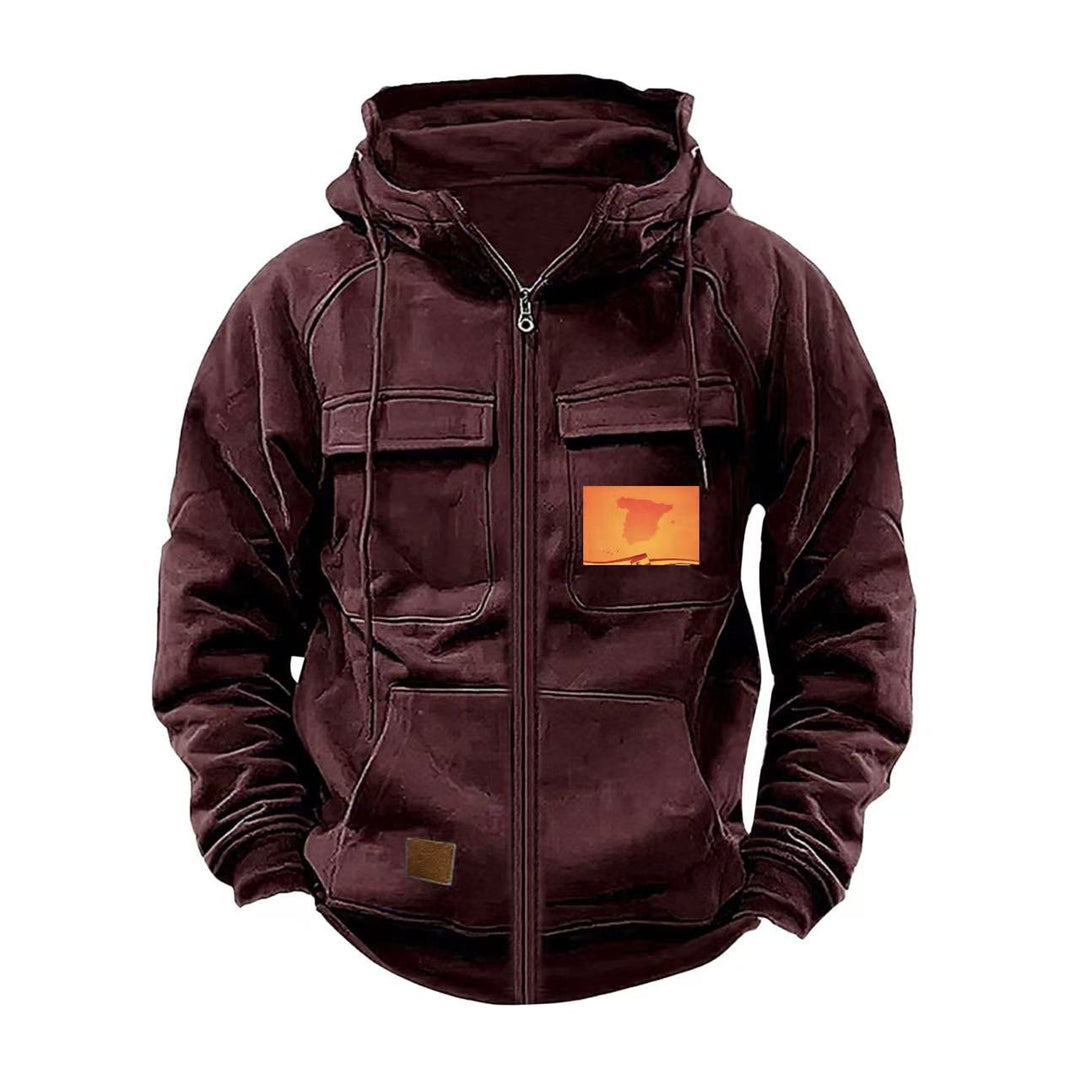 Herren multifunktionale Kapuzenjacke mit praktischen Taschen Echoarchiv