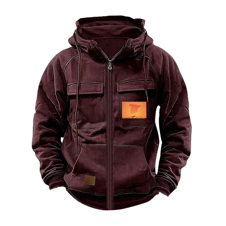 Herren multifunktionale Kapuzenjacke mit praktischen Taschen Echoarchiv