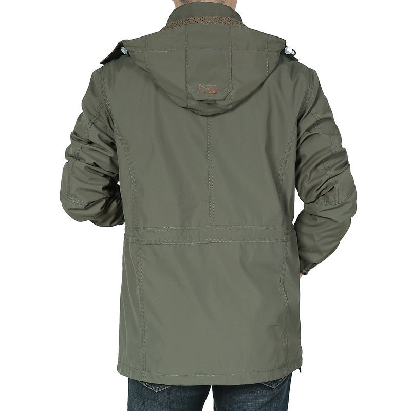 Herren vielseitiger Canvas-Fieldparka mit Kapuze, Multifunktions‑Taschen und robusten Nähten Echoarchiv