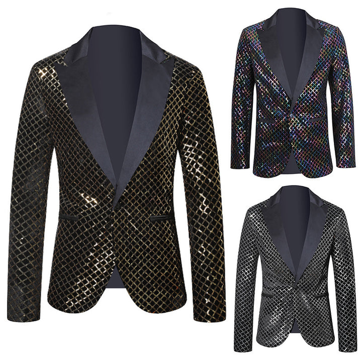 Herren eleganter Pailletten Blazer im modernen Design Echoarchiv
