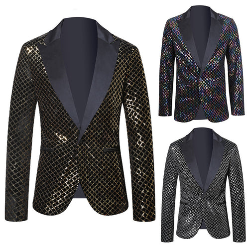 Herren eleganter Pailletten Blazer im modernen Design Echoarchiv