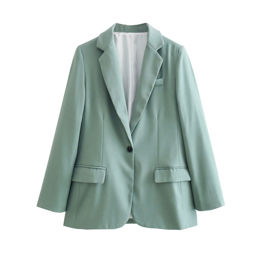 Damen taillierter Blazer mit Reverskragen, verdecktem Knopfverschluss und Pattentaschen – Valéne