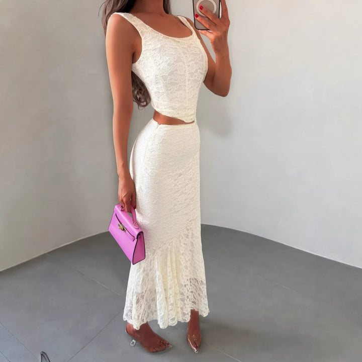 Damen Spitzenkleid im eleganten Maxistil Echo Archiv