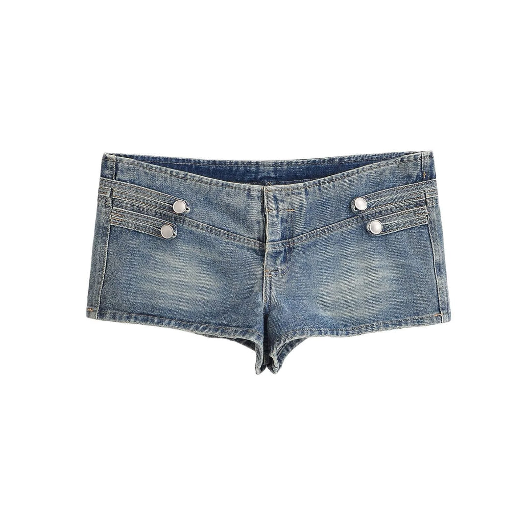 Damen Jeansjacke im Military-Stil mit Stehkragen und dekorativen Zierknopfleisten Echo Archiv