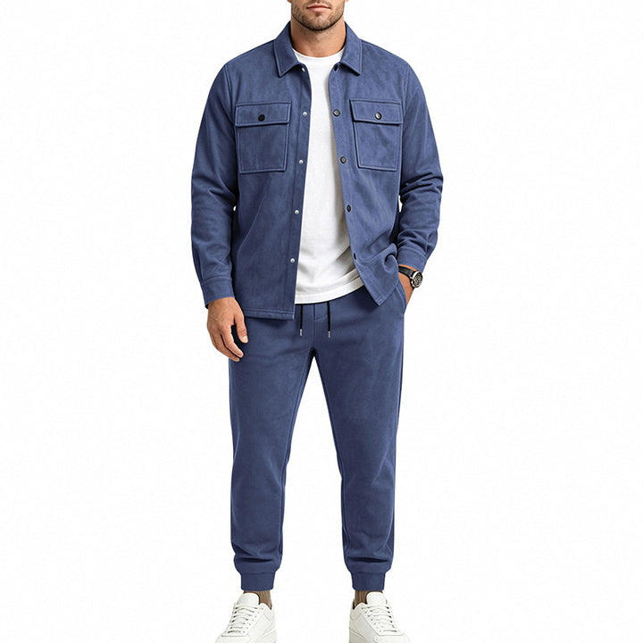Herren Overshirt- und Jogginghose-Set aus weichem Baumwollmix Echoarchiv