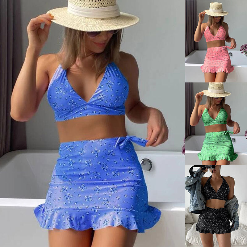 Damen Bikini-Top mit verspieltem Rock-Schnitt und modischem Floral-Design Echo Archiv