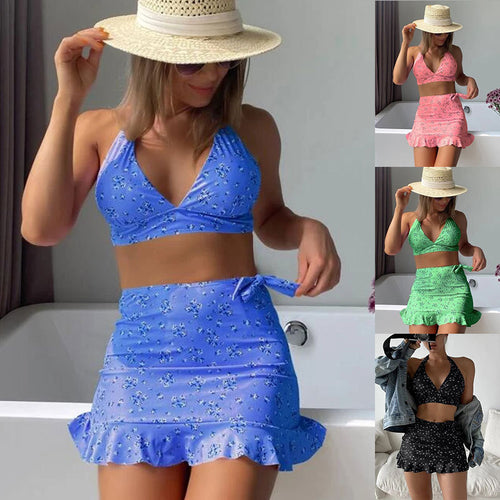 Damen Bikini-Top mit verspieltem Rock-Schnitt und modischem Floral-Design Echo Archiv