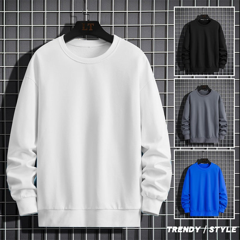 Herren Schlichtes Oversize Rundhals‑Sweatshirt aus schwerer Baumwollmischung mit gerippten Bündchen Echoarchiv