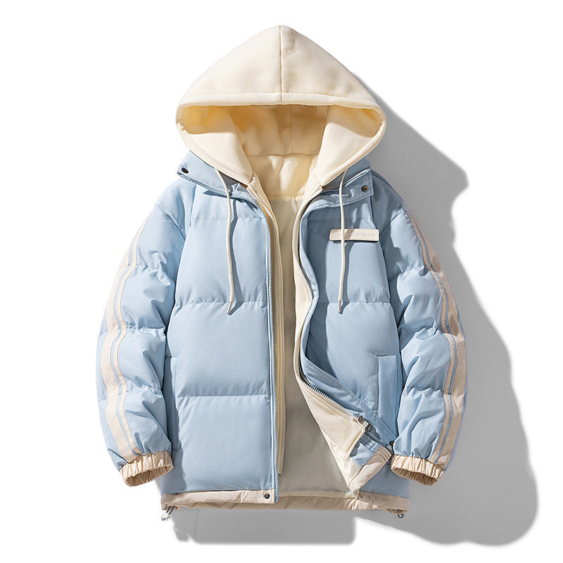 Männer's nano gepolsterte Parka Hybrid mit internem Kapuzenpulli, seitlichen Streifen und Zwei-Wege-Reißverschluss – Marzano