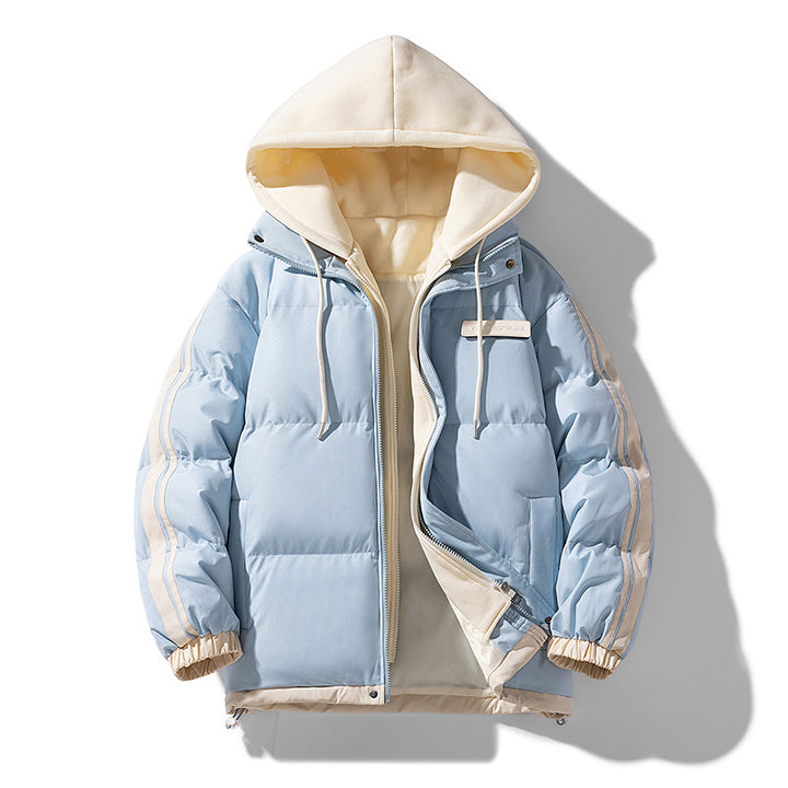 Männer's nano gepolsterte Parka Hybrid mit internem Kapuzenpulli, seitlichen Streifen und Zwei-Wege-Reißverschluss – Marzano