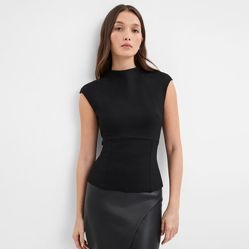 Damen Figurumspielendes Top mit elegantem High-Neck und schmalem Schnitt Echo Archiv