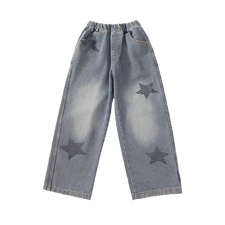 Unisex weite Jeanshose mit Sternenapplikationen Echo Archiv