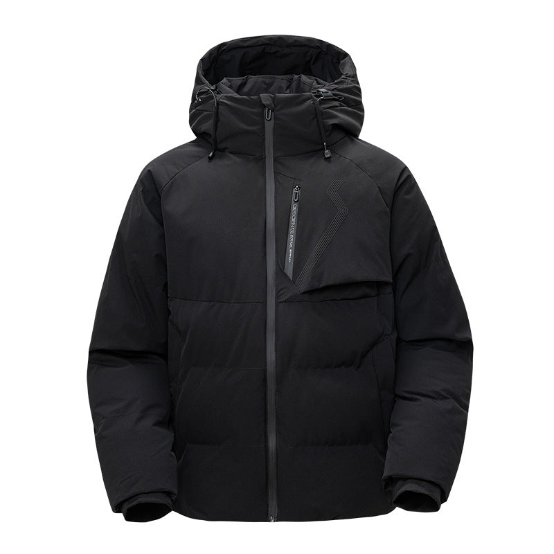 Herren Technische Daunenjacke mit isolierender Kapuze und hochfunktionalen Taschen Echoarchiv