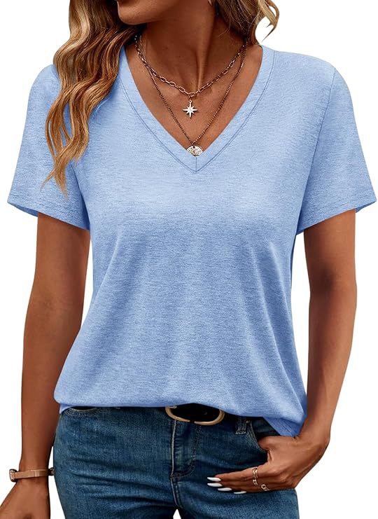 Damen V-Ausschnitt T-Shirt Aus Weichem Single Jersey Echoarchiv