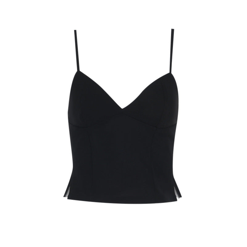 Damen figurbetontes Cami-Top mit tiefem V-Ausschnitt und eleganten Schlitzdetails Echo Archiv