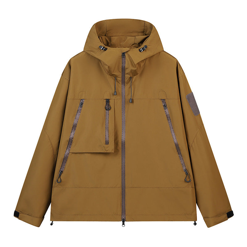 Herren Technische Kapuzen-Outdoorjacke mit wasserabweisenden Reißverschlüssen und Utility‑Taschen Echo Archiv