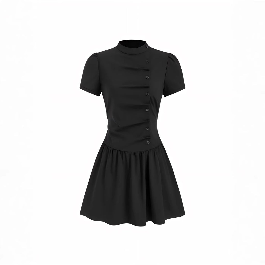 Damen Minikleid mit Knopfdetails und gerafftem Schnitt Echo Archiv