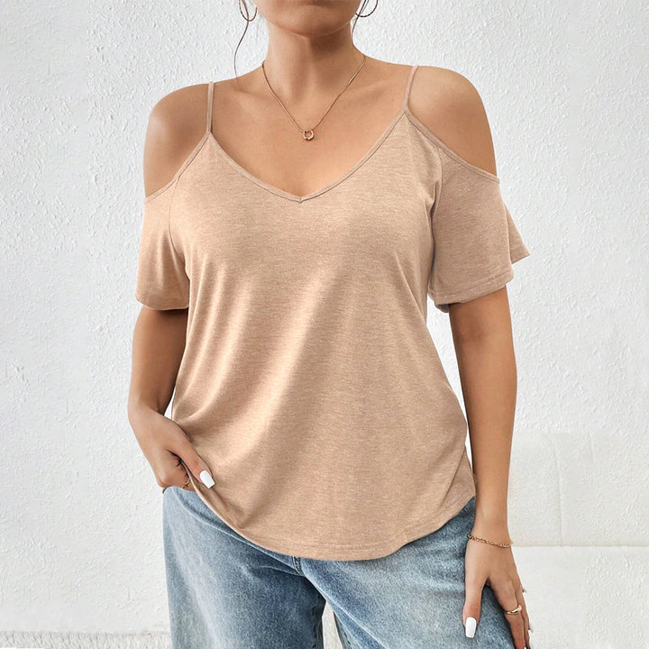 Damen lässiges T-Shirt mit Cut-Out-Ärmeln Echo Archiv