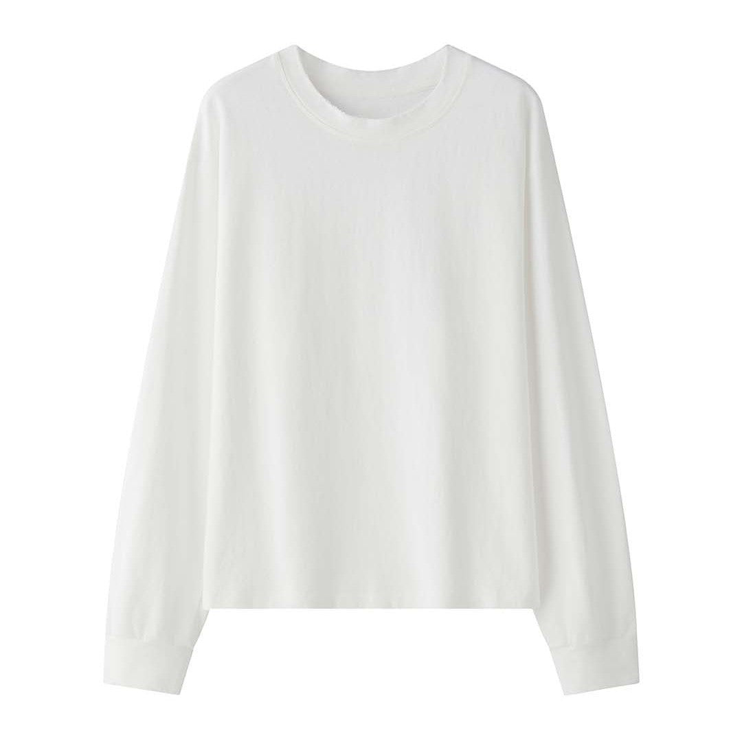 Damen Boxy‑Sweatshirt mit rohem Kantenbesatz und überschnittener Schulter Echoarchiv
