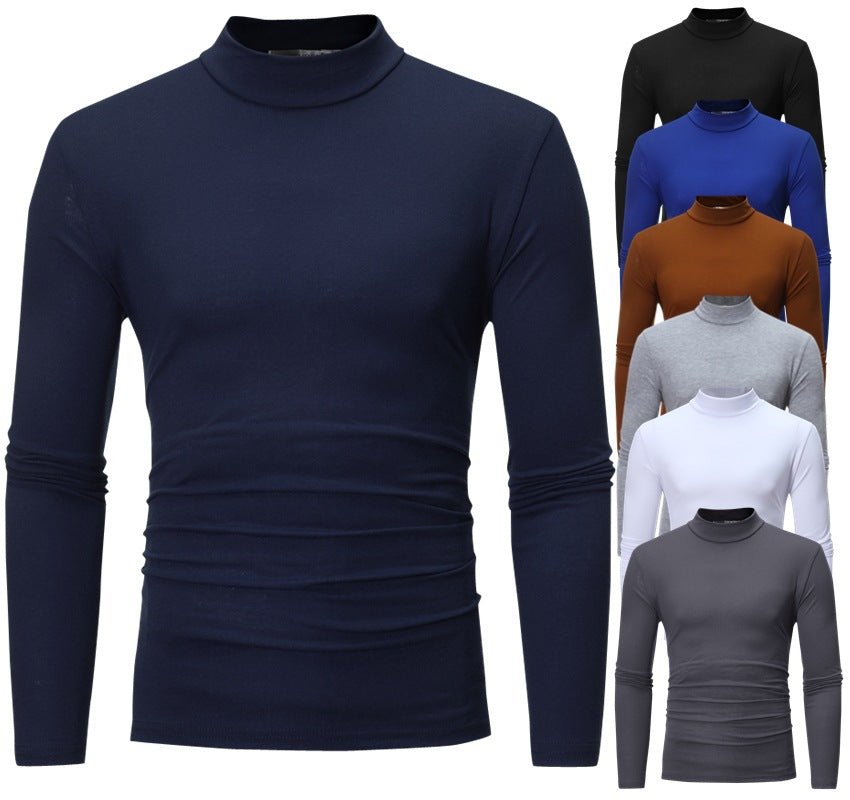 Herren nan tailliertes Langarm-Stehkragen-Shirt aus Stretchjersey Echo Archiv