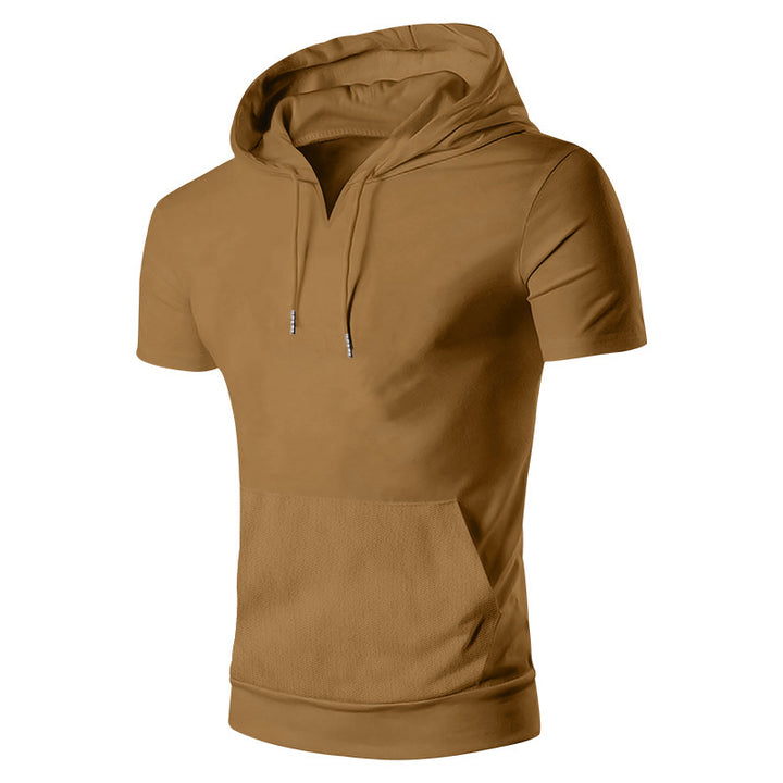 Herren lässiges Kapuzenshirt mit V-Ausschnitt und praktischer Bauchtasche Echoarchiv