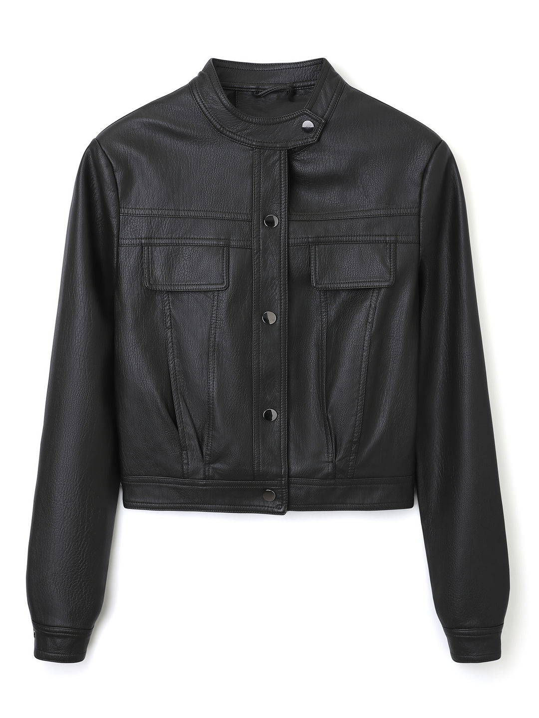 Damen Modische Kurzlederjacke – Velloura