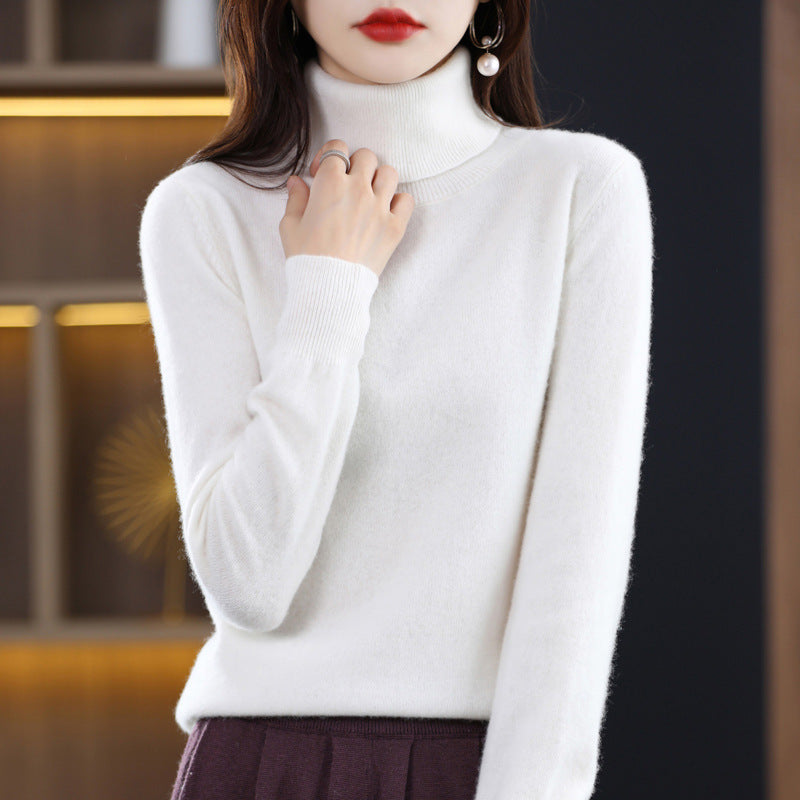 Damen Schmal geschnittener Rollkragenpullover aus kaschmirähnlichem Feinstrick mit softem Flor Echoarchiv