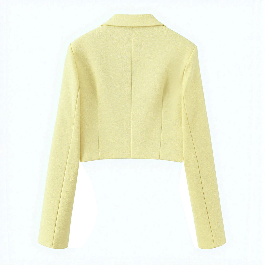 Damen Kurzer Bouclé‑Tweed‑Blazer mit Reverskragen und Zweiknopfverschluss Echoarchiv